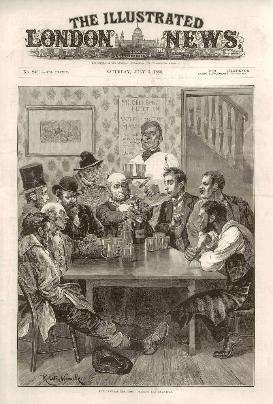 The general election: opening the campaign. Society. Politics 1886 old print